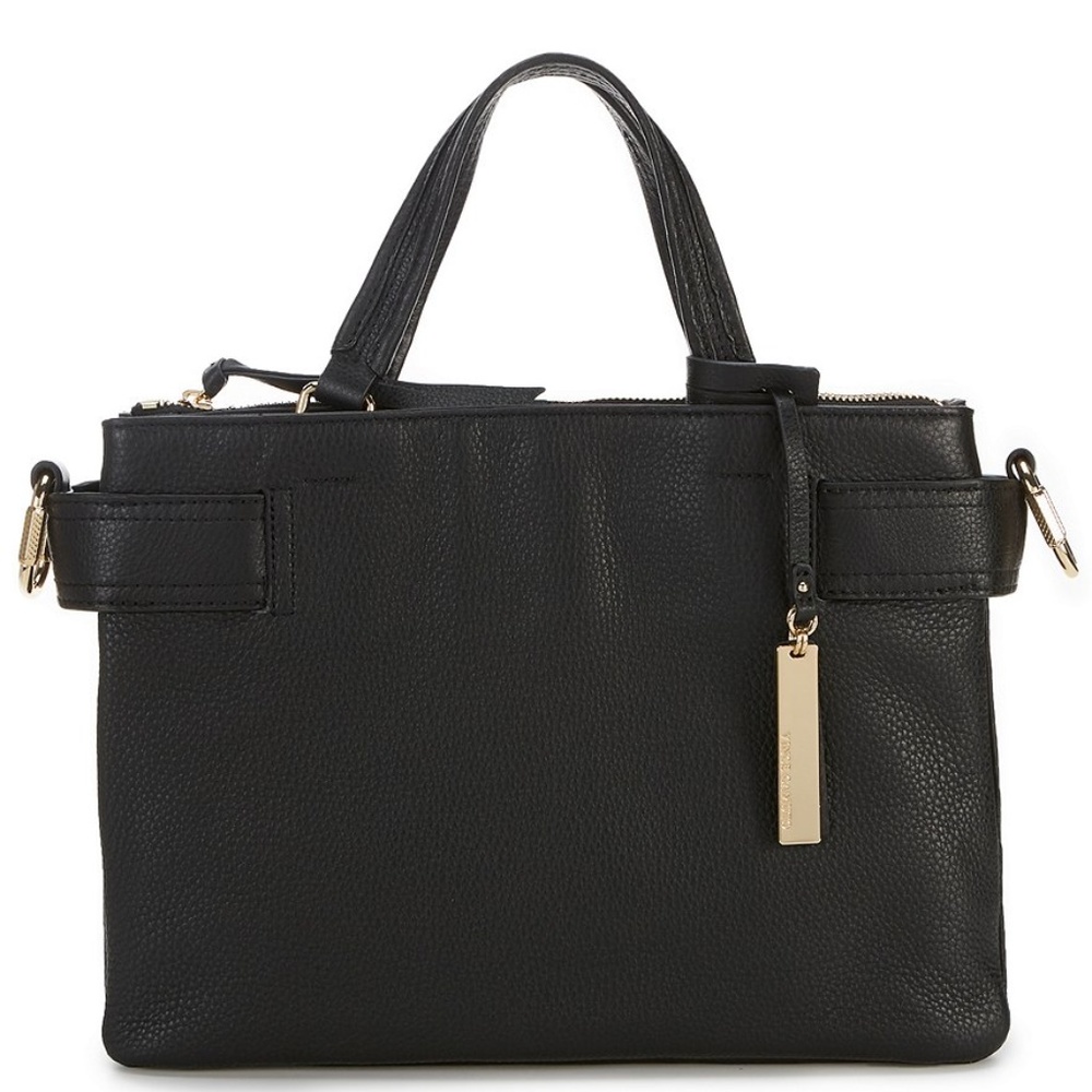 Vince Camuto Black Leather Satchel Purse NWT